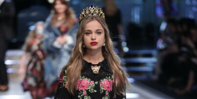 Mandatory Credit: Photo by Canio Romaniello/SilverHub/REX/Shutterstock (8436087hr)
Lady Amelia Windsor on the catwalk
Dolce Gabbana MFW Womens, Runway, FW 2017, Milan, Italy - 26 Feb 2017